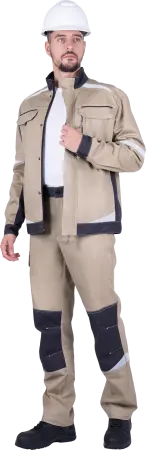 Куртка ТУРБО SAFETY (бежевый/т.серый) Куртка ТУРБО SAFETY (бежевый/т.серый)
