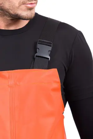 Костюм рыбака ВОЛГА-500 морозостойкий ПВХ нового поколения с ПК (оранжевый)