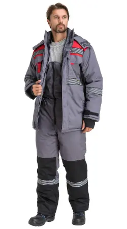 Куртка RONTA KR581 зимняя с СОП (т.серый/красный/черный)