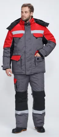 Костюм ЗИМНИК зимний с ПК (т.серый/черный/красный) Костюм ЗИМНИК зимний с ПК (т.серый/черный/красный)