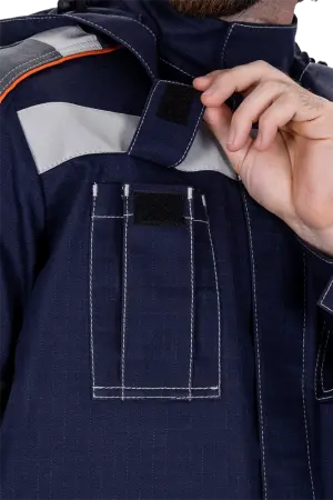 Костюм МЕГАСТАТОЙЛ NEW с БР (т.синий/серый/оранжевый)