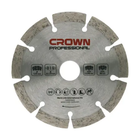 Алмазная Пила (Плиткорез) CROWN CT15228-125T-W 1300Вт 12000об/мин М14 125мм 22,23мм