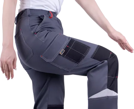 Брюки ТУРБО SAFETY женские (серый/чёрный/красный)