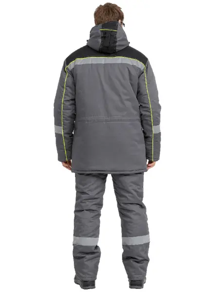 Костюм RONTA KS580 зимний с ПК (т.серый/черный/лайм)