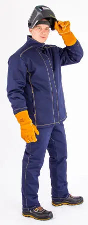 Костюм сварщика ВОЛАТ с БР утепленный 2 класс (синий)