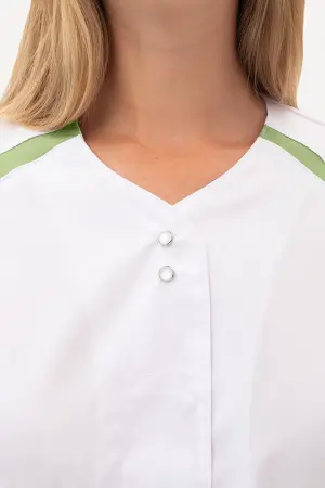 Костюм МИРАЖ женский с БР (белый/св.зеленый) женские медицинские