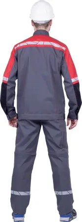 Куртка ХАЙ-ТЕК SAFETY (серый/чёрный/красный)