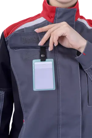 Куртка ТУРБО SAFETY женская (серый/чёрный/красный)