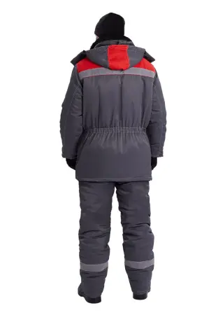 Костюм ВЬЮГА зимний с ПК (т.серый/красный)