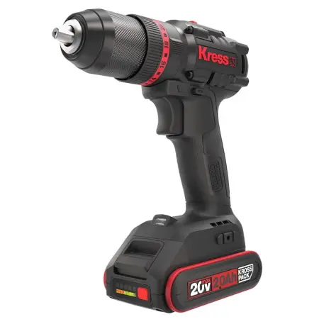 Аккумуляторная ударная дрель-шуруповерт KRESS KUC30.1 20В 60Нм 2х2А/ч