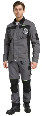 Костюм RONTA KS808 с БР (т.серый/черный/лайм)