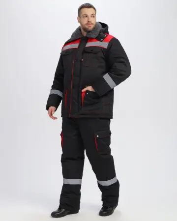 Костюм ТИТАН-УЛЬТРА CH зимний с ПК (черный/красный)