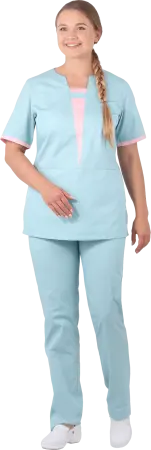 Костюм САНДРА женский с БР (голубой/розовый) женские медицинские