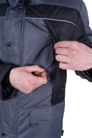 Куртка СКАНДИНАВИЯ ЛЮКС зимняя (серый/чёрный)