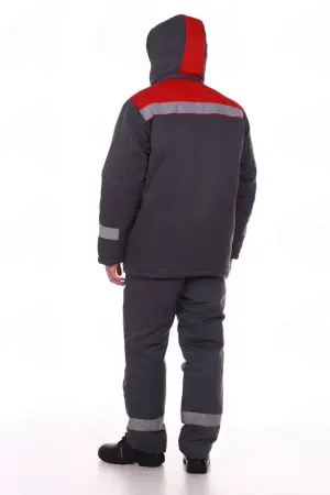 Костюм зимний с ПК (т.серый/красный)