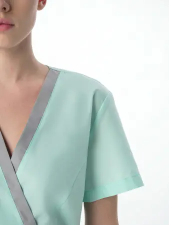 Костюм MEDLINE СИМПЛ-001 женский с БР (серый/мятный) женские медицинские