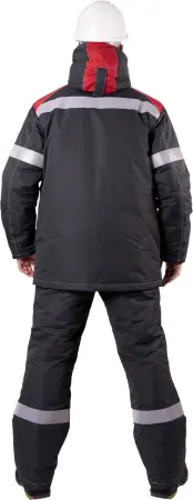 Костюм СТАРАТЕЛЬ ИМПОРТ зимний с БР (серый/красный)