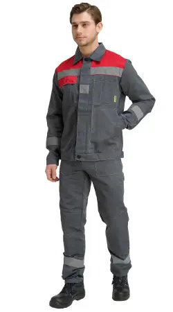 Костюм RONTA KS811 с БР (т.серый/красный) Костюм RONTA KS811 с БР (т.серый/красный)