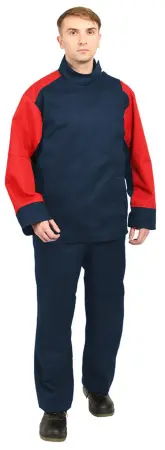 Костюм огнестойкий ГЕКТОР 1 кл. х/б с БР (синий/красный)