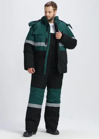 Костюм НОРДХАРД-2 СОП У. зимний с ПК (черный/т.зеленый)