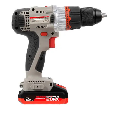 Аккумуляторный шуруповерт CROWN CT21076HMX-2 BMC 20В B3+ 2х2.0Ач 400/1500об/мин