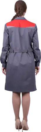 Халат КМ-10 ЛЮКС женский (серый/красный)