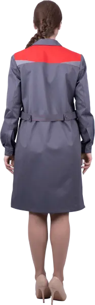 Халат КМ-10 ЛЮКС женский (серый/красный)