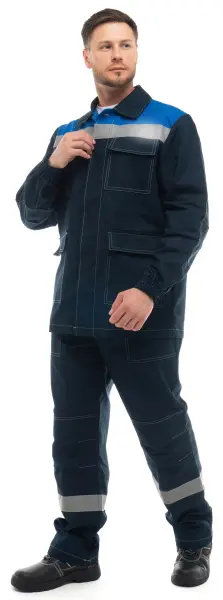 Костюм СПЕЦИАЛИСТ 100% ХБ СОП с БР (синий/васильковый)