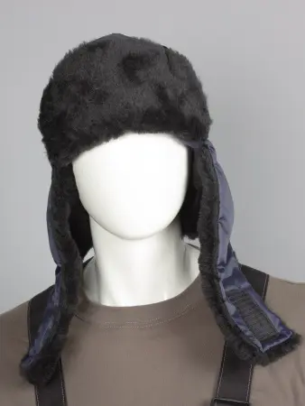 Шапка ЕВРО УШАНКА зимняя (т.синий)