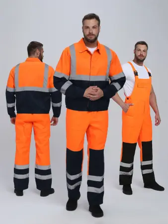 Костюм ЯРКСИОН-2 СОП К. сигнальный с ПК (оранжевый/т.синий)