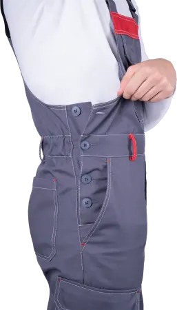 Полукомбинезон ТУРБО SAFETY (серый/чёрный/красный)