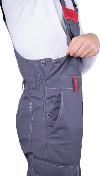 Полукомбинезон ТУРБО SAFETY (серый/чёрный/красный)