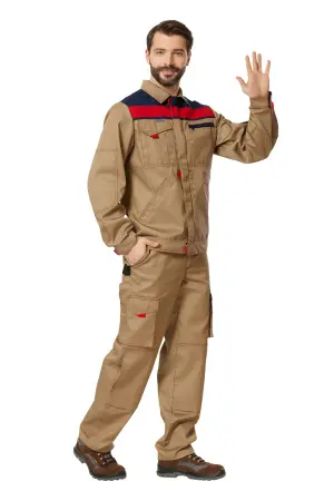 Куртка РОЛЬФ 1 (бежевый/т.синий/красный)