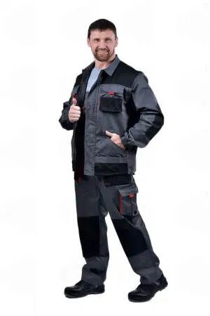 Куртка ХАМЕРТОН (серый/черный/красный)