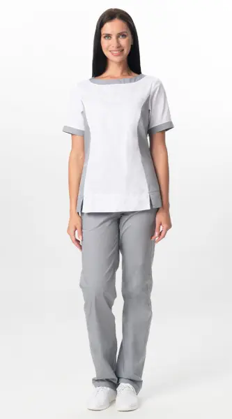 Костюм ГРАЦИЯ женский с БР (серый/белый) женские медицинские