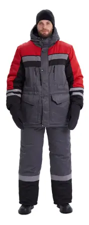 Костюм ЗИМНИК зимний с БР (т.серый/черный/красный) Костюм ЗИМНИК зимний с БР (т.серый/черный/красный)