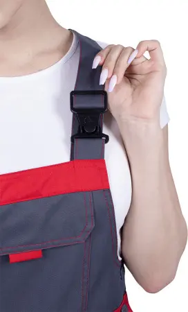 Полукомбинезон ХАЙ-ТЕК SAFETY женский (серый/красный)