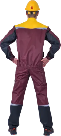 Костюм КМ-10 ЛЮКС с ПК (бордовый/желтый/черный)