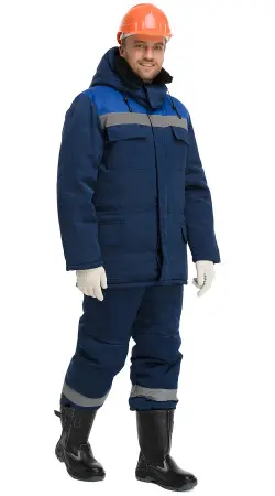 Куртка RONTA KR951 зимняя (т.синий/васильковый)