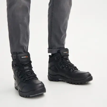 Ботинки ЛИДЕР WG2-01-LHM-1 ПУ-Резина шерст.мех (черный)