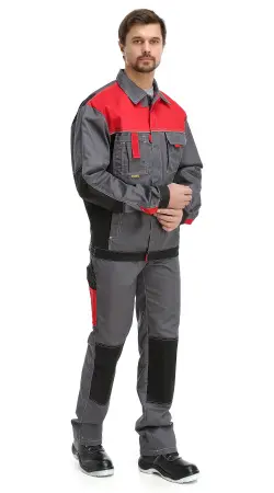 Костюм RONTA KS212 с ПК (т.серый/красный/черный)
