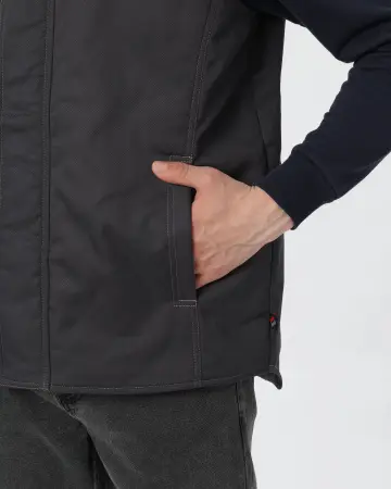 Жилет ГРЕЙ зимний (серый/красный)