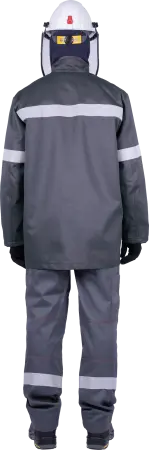 Куртка-накидка ЭЛЕКТРОСТОП ТЕРМО усиленная ЗЭТВ 11.8 (серый/красный)