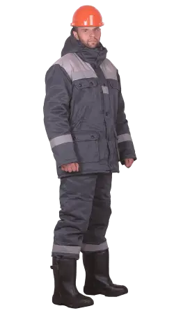 Куртка RONTA KR241 зимняя (т.серый/св.серый)