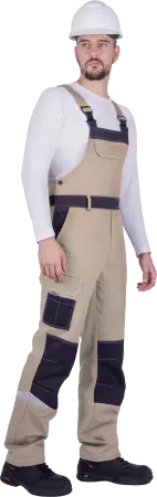 Полукомбинезон ТУРБО SAFETY (бежевый/т.серый)
