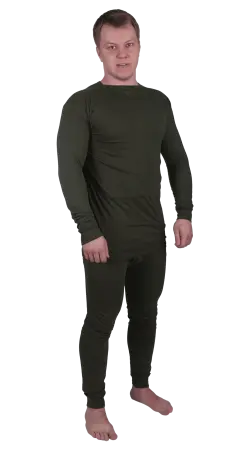 Белье нательное х/б с начесом (оливковый)