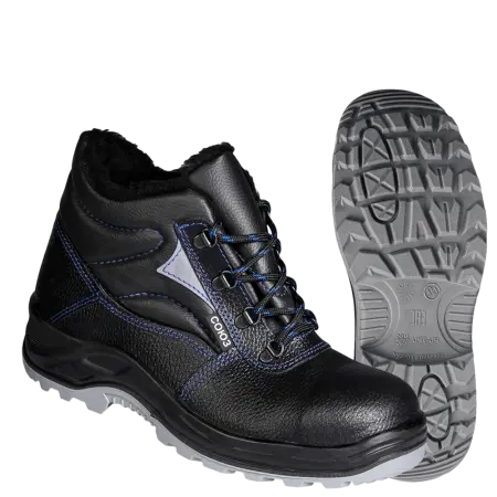 Ботинки СОЮЗНИК ПУ/ТПУ нат.кожа иск.мех с МП (черный)