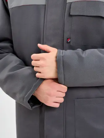 Костюм ТРУЖЕНИК-УЛЬТРА-1 СОП зимний с БР (т.серый/красный)