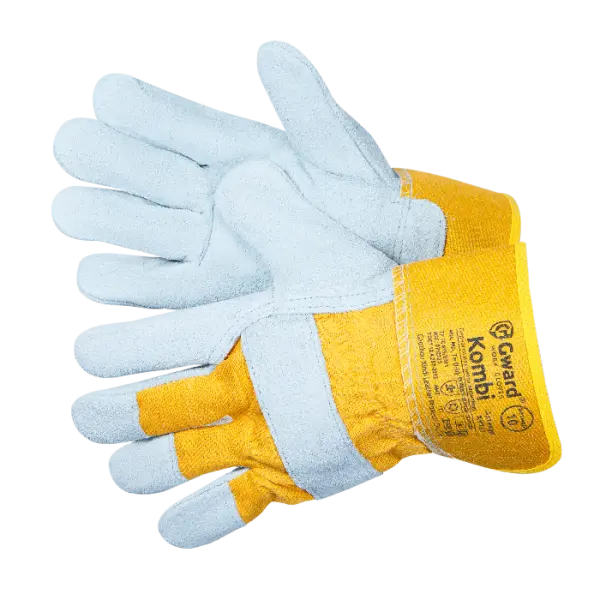 Перчатки KOMBI комбинированные из спилка (серый)