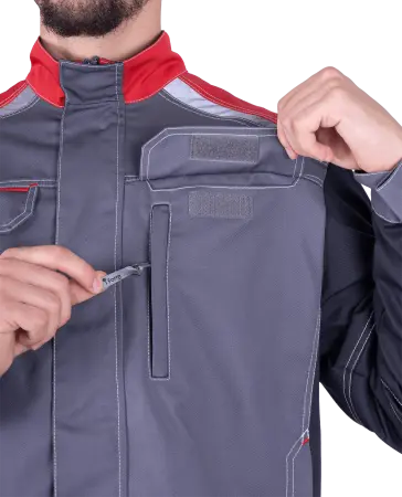Куртка ТУРБО SAFETY (серый/чёрный/красный)